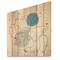 Designart - Butterfly One Line Drawing On Cubism Shapes I - Modern Print on Natural Pine Wood
